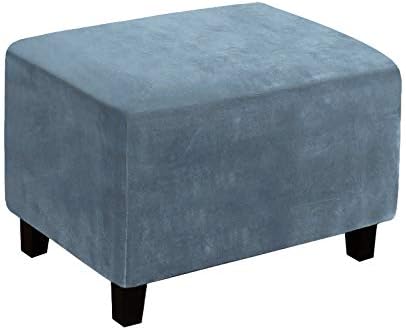 Real Velvet Plush Foldable Ottoman Slipcover