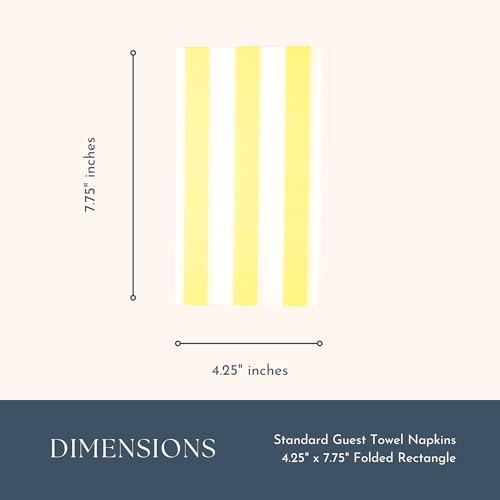 Bonjour Fte Light Yellow Cabana Stripe Guest Towels