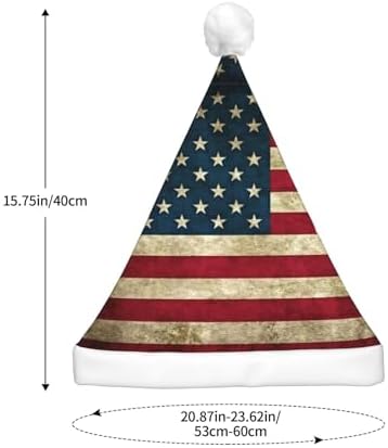 American Flag Print Christmas LED Santa Hat for Holiday Parties