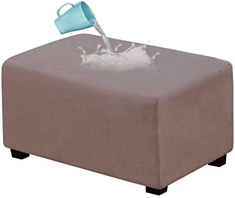 Waterproof Velvet Ottoman Cover for Stools - Brown