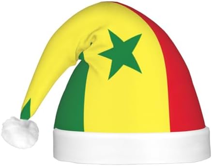 Senegal Flag Christmas Hat with LED Lights