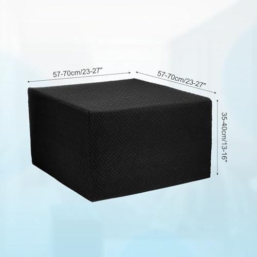 Uxcell Stretch Ottoman Cover for Foot Stool Living Room Bedroom Black Medium