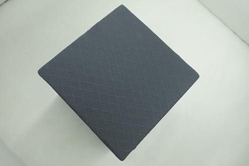 Square Ottoman Cover with Stretch Jacquard Fabric