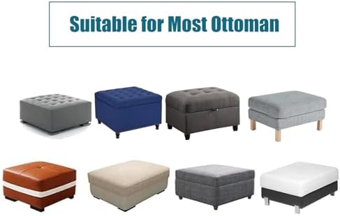 ZHUIYUAN Stretch Ottoman Slipcover with Skirt for Living Room Bedroom