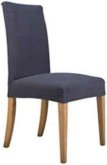 Everest Supply Pack of 4 Dining Chair Slipcover Stretchable Jacquard Fabric Gray