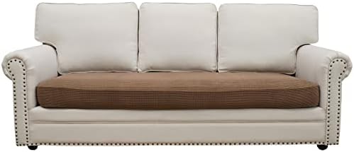 Eismodra Sofa Slipcover for 3 Cushion Couch Set Light Brown Stretchy Elastic