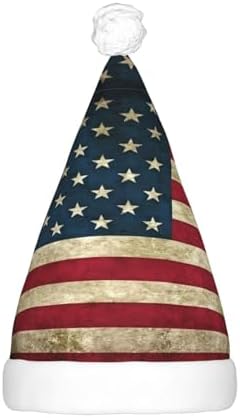 American Flag Print Christmas LED Santa Hat for Holiday Parties