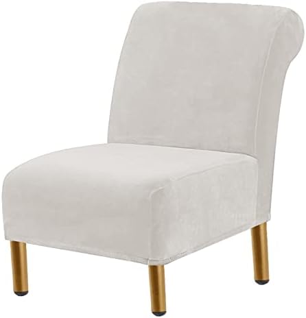 HAOYONG Armless Accent Chair Cover - Stretch Velvet Slipcover for Furniture Protection