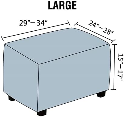 GAMUKAI Ottoman Slipcover - Thick Soft Checkered Stool Cover for Rectangle Ottomans