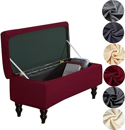 ANWUCHEN Red Small Rectangle Ottoman Cover