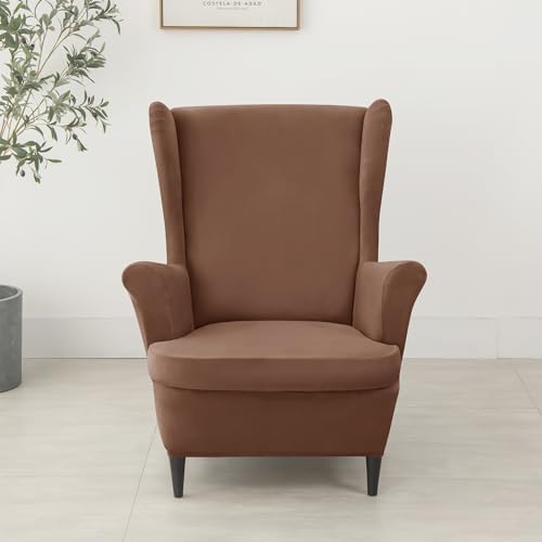 HFCNMY Wingback Chair Covers 2 Piece Stretch Velvet
