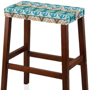Bar Stool Covers Set of 2 Aztec Cactus Design