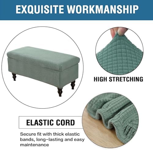 Lussenwert Ottoman Cover Rectangle Stretch Jacquard Stool Cover