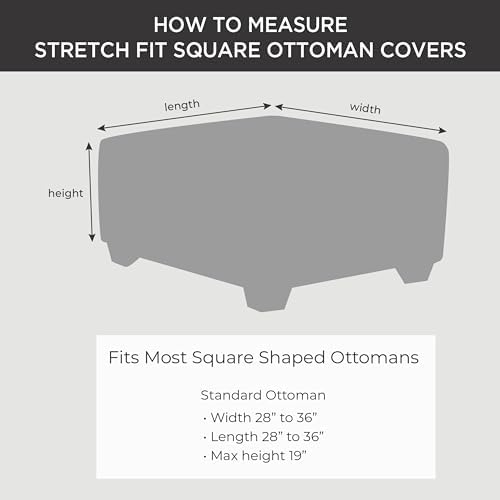 SureFit Ultimate Stretch Suede Ottoman Slipcover Light Gray