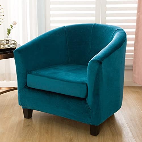 MIFXIN Velvet Green Tub Chair Slipcover 2 Piece Set