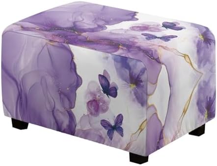 Square Ottoman Covers with Elastic Bottom Removable Slipcover