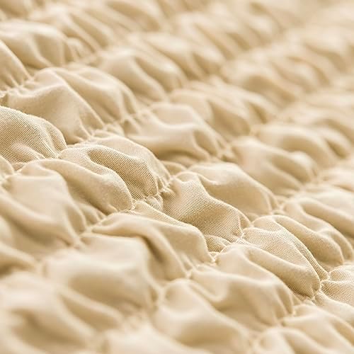 PAULATO BY GAICO Ottoman Cover Stool Cover Pouf Slipcover - Cream