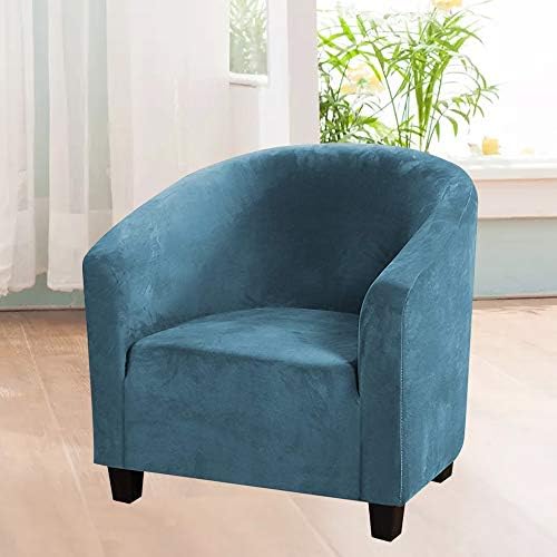 GULI Velvet Tub Chair Covers for Armchairs Blue