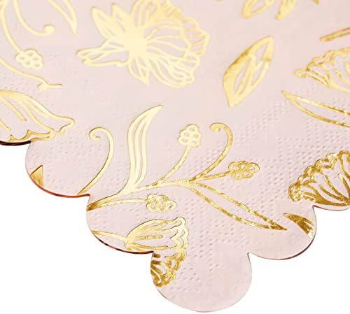 Sparkle and Bash 50-Pack Pink Gold Foil Napkins
