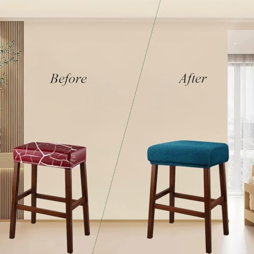Stool Covers Rectangular Set of 2 Deep Teal