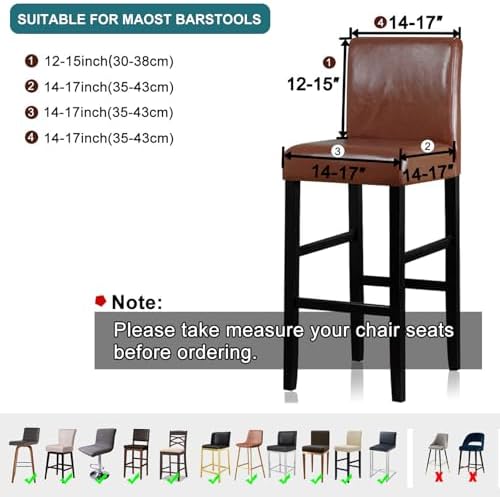 Lellen Bar Stool Covers Set of 2 Peacock Blue