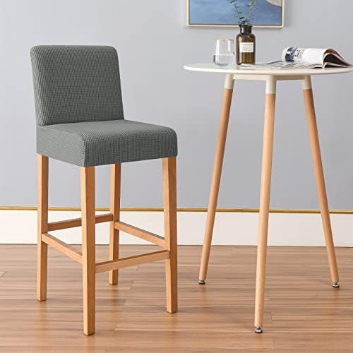 FORCHEER Stool Covers Set of 2 Dark Grey Jacquard