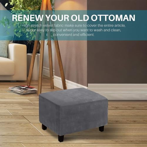 TOPCHANCES 2 Piece Club Chair and Ottoman Slipcover Set