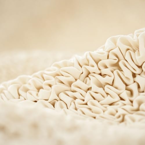 PAULATO BY GAICO Ottoman Cover Stool Cover Pouf Slipcover - Cream