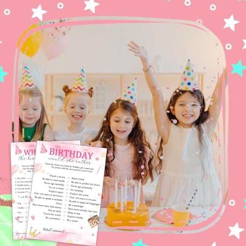 Birthday Girl Party Game Cards 30PCS Set for Adults