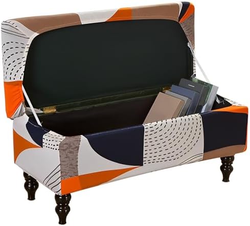 Storage Ottoman Cover with Built-in Box