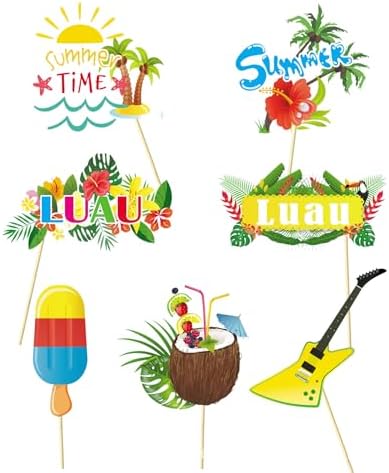 29Pcs Summer Photo Booth Props Tropical Party Decorations
