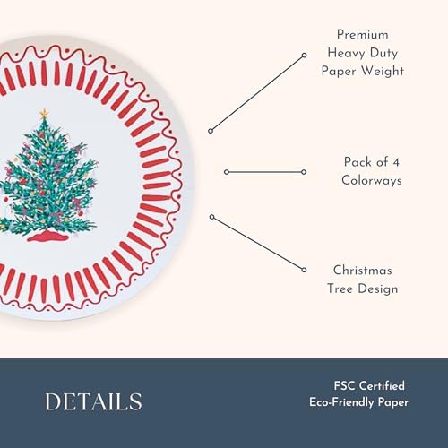 Bonjour Fte X One Only Paper Christmas Tree Plates 8 Pack