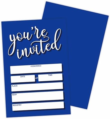 Youre Invited 25 Classic Party Invitations in Klein Blue