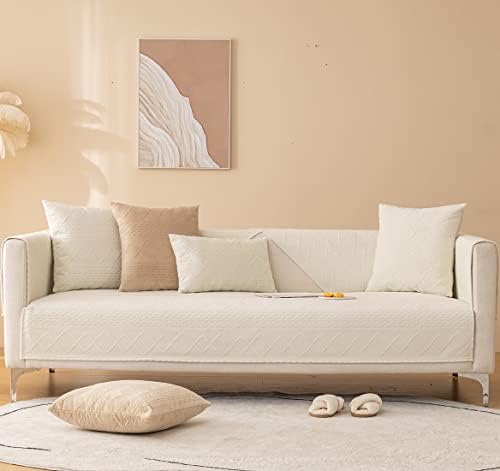 vctops Boho Geometric Plush Sofa Cover Non-Slip Furry Sectional