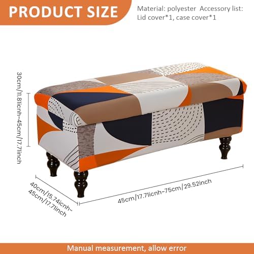Storage Ottoman Cover with Built-in Box