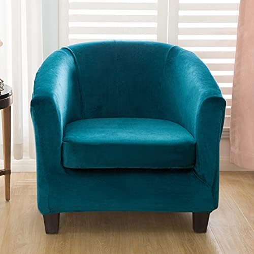 MIFXIN Velvet Green Tub Chair Slipcover 2 Piece Set