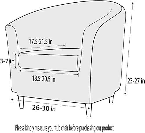 Velvet Tub Chair Covers with Cushion 2 Pieces