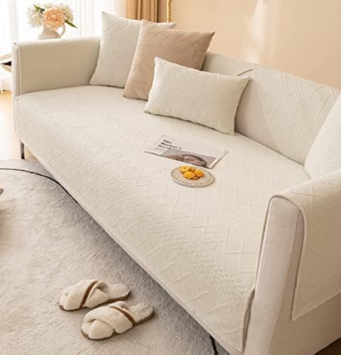 vctops Boho Geometric Plush Sofa Cover Non-Slip Furry Sectional