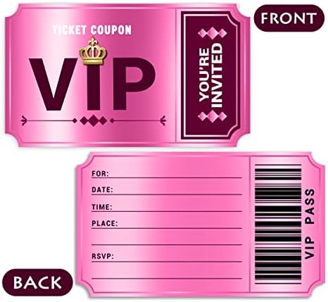 Wuguimeii Double-Sided Birthday Party Invitations with Envelopes Rose Red