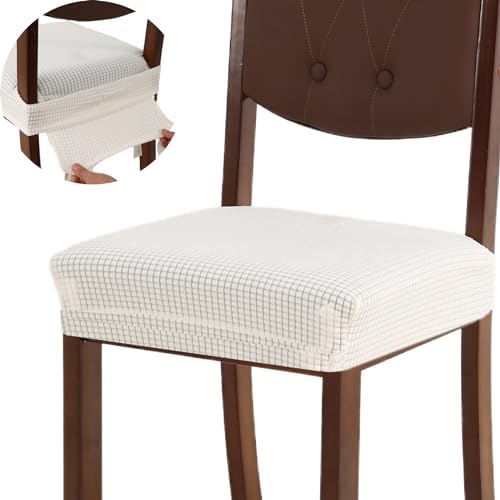Dining Chair Seat Covers Set of 4 Stretch Jacquard Removable Washable