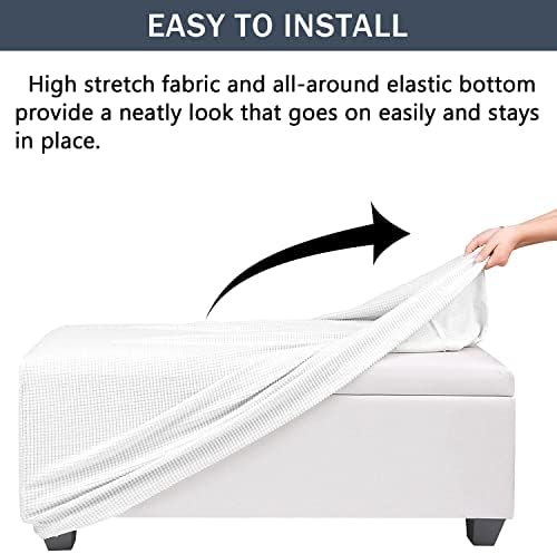 CONRUSER Stretch Ottoman Covers for Living Room Furniture Protector