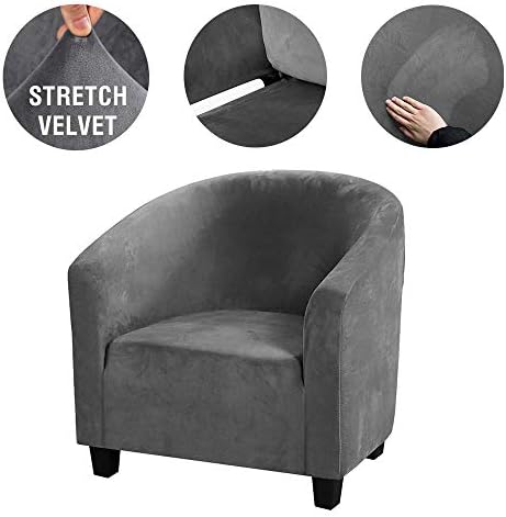 MIFXIN Velvet Tub Chair Slipcover for Living Room