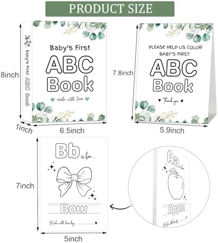 Babys First ABC Book Baby Shower Keepsake Game