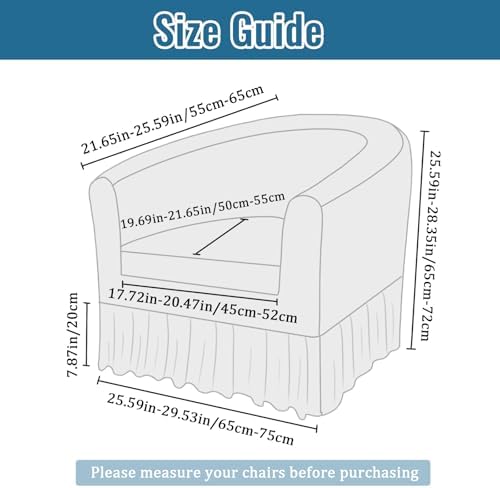 GOSTADY 2 Piece Club Chair Slipcovers for Living Room and Couch Covers