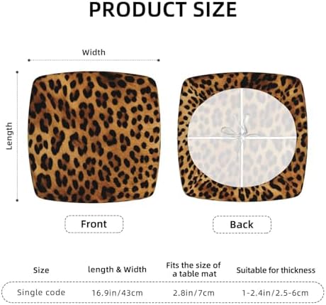 Leopard Skin Bar Stool Cover Set of Four