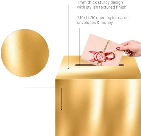 JC HUMMINGBIRD Shining Gold Card Box for Events