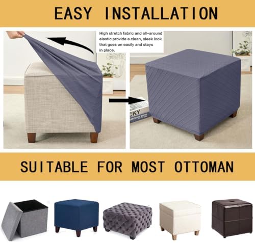 Bifaunvogel Square Ottoman Slipcover Dark Gray