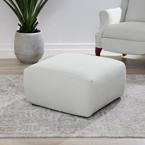 SureFit Ultimate Stretch Suede Ottoman Slipcover Light Gray