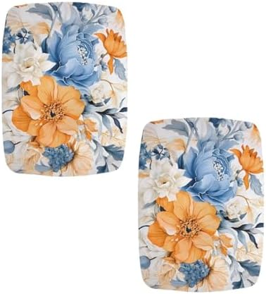 Luarisgur Flower Stool Covers Rectangular 2 Pack