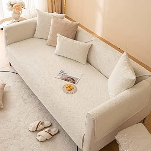 vctops Boho Geometric Plush Sofa Cover Non-Slip Furry Sectional